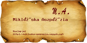Miklóska Aszpázia névjegykártya